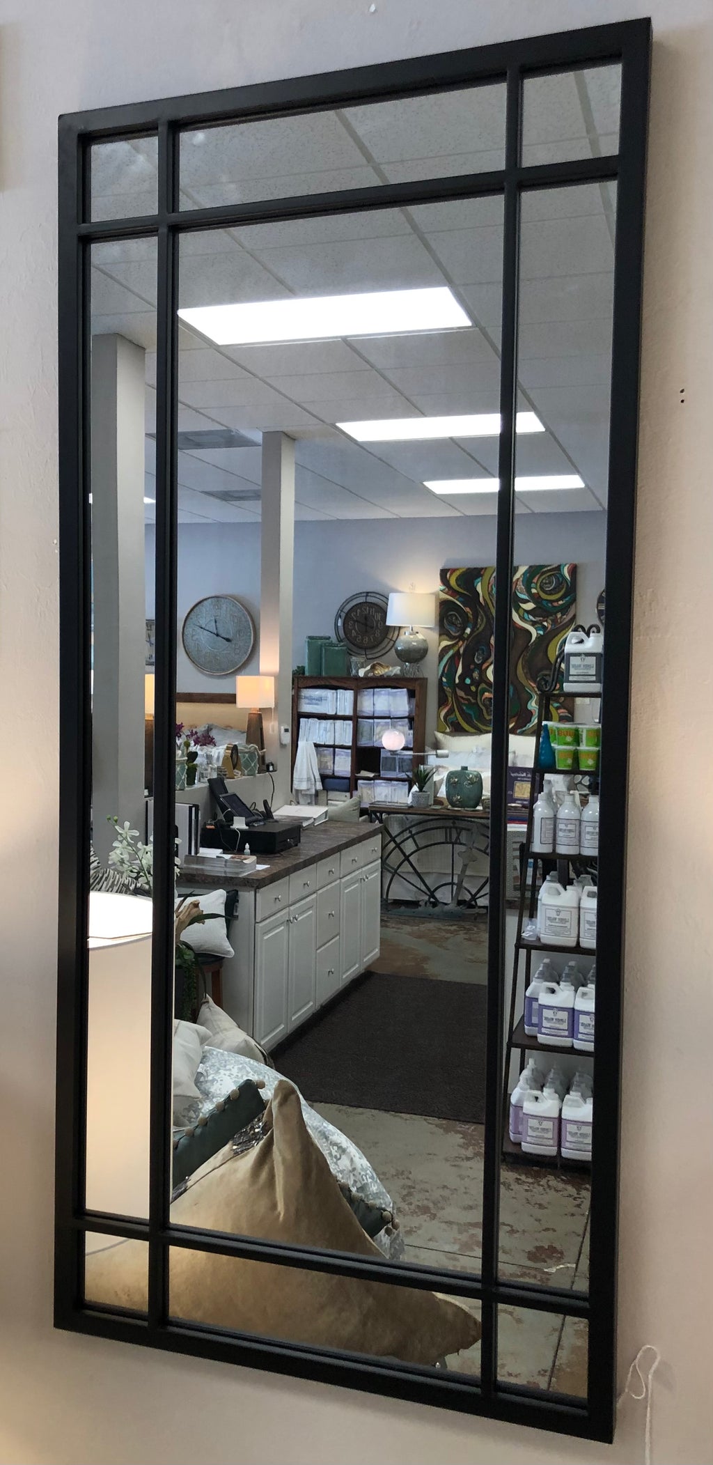 Rectangular Windowpane Mirror 20" x 1" x 43"