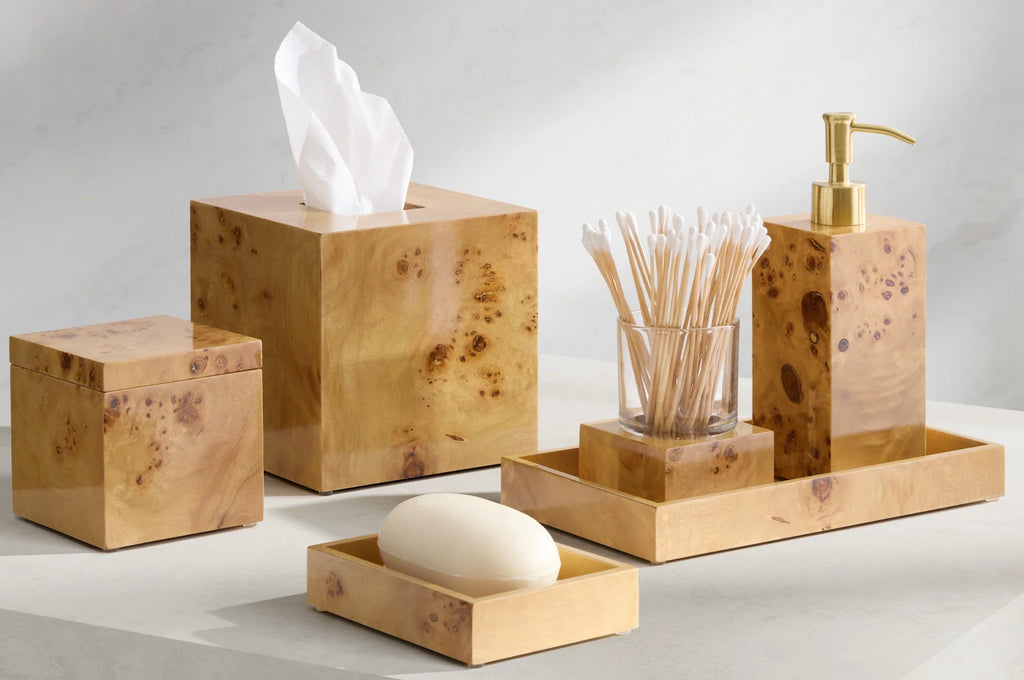 Mesa Burl Wood Bath Accessories