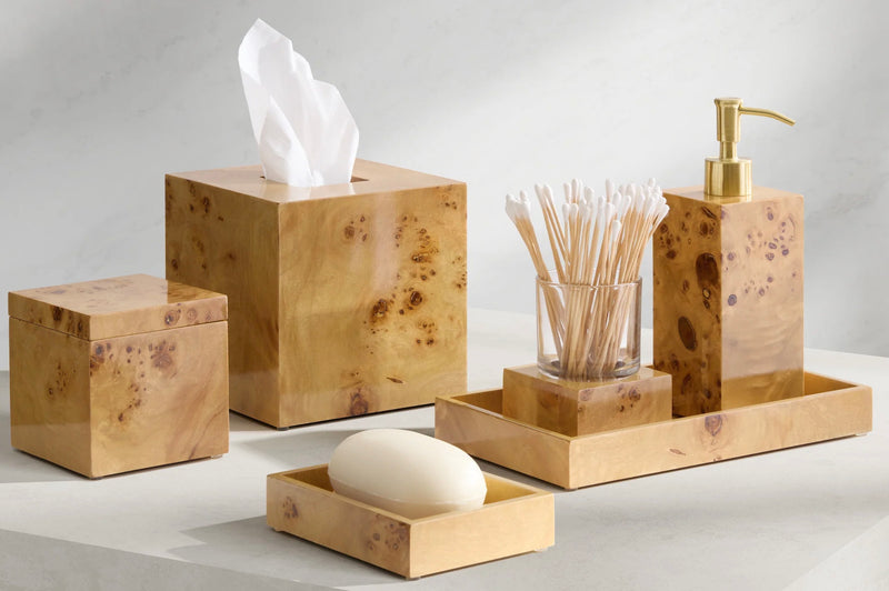 Mesa Burl Wood Bath Accessories
