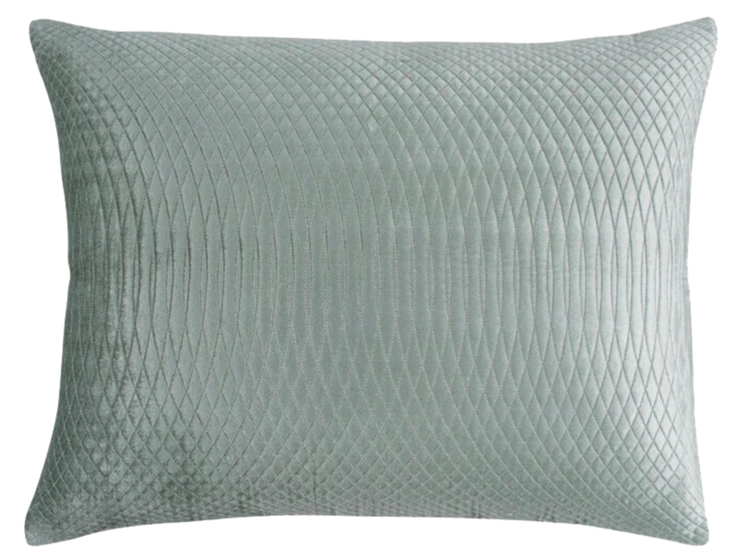 Rivena Euro Sham Aqua Velvet with Embroidery