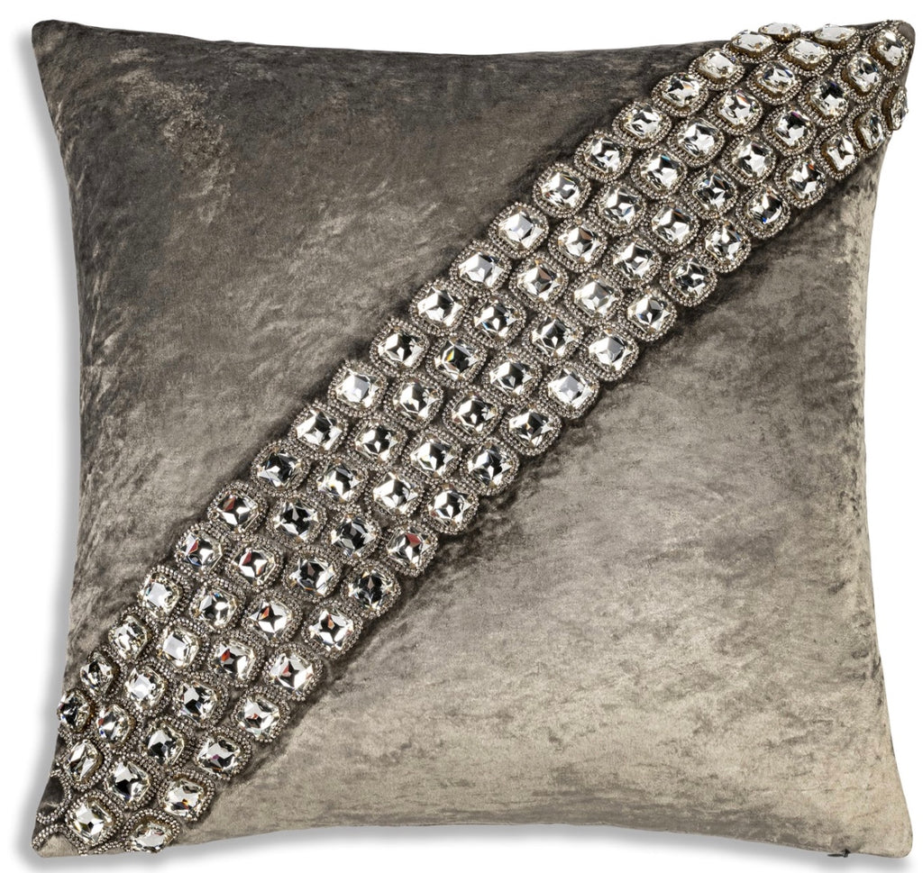 Trinity Bedazzled Crystal Steel Pillow 22" x 22"