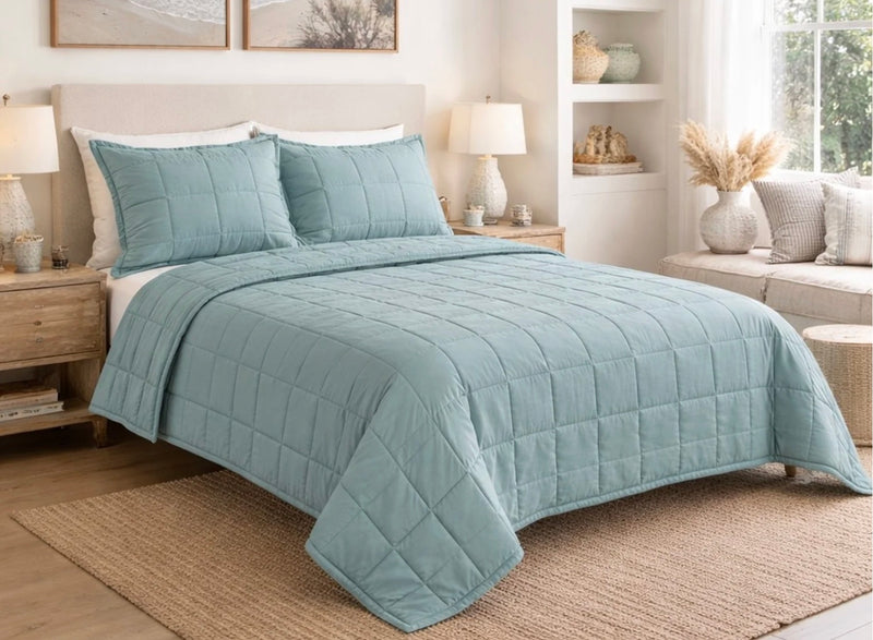 Slub Tencel Quilted Coverlet Set