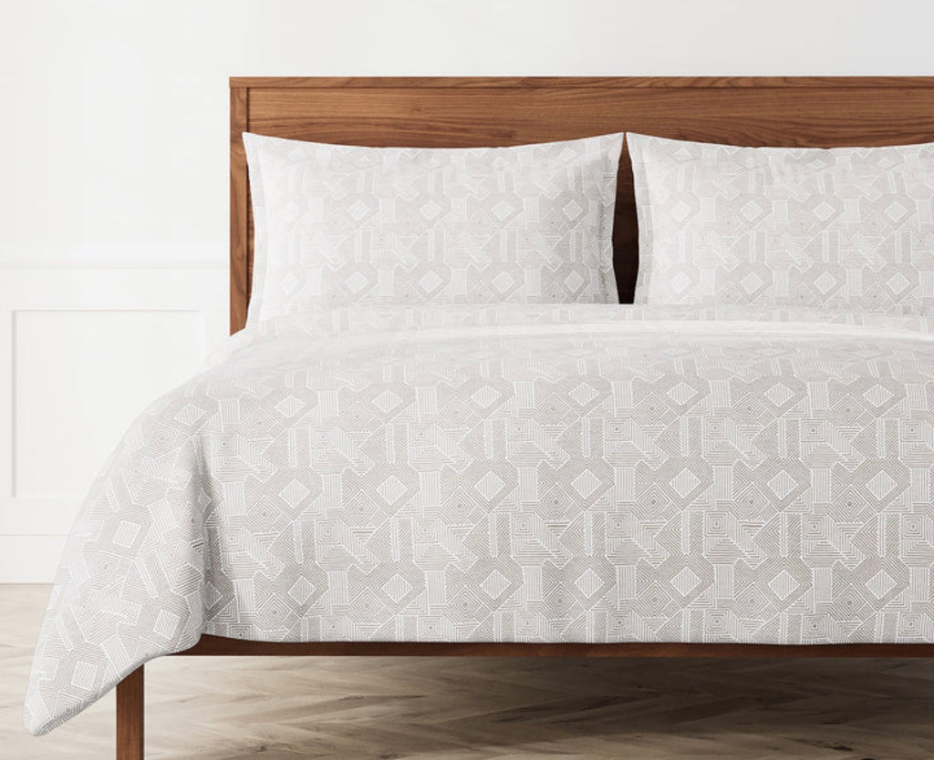 Sashiko Bone Duvet Bed Set