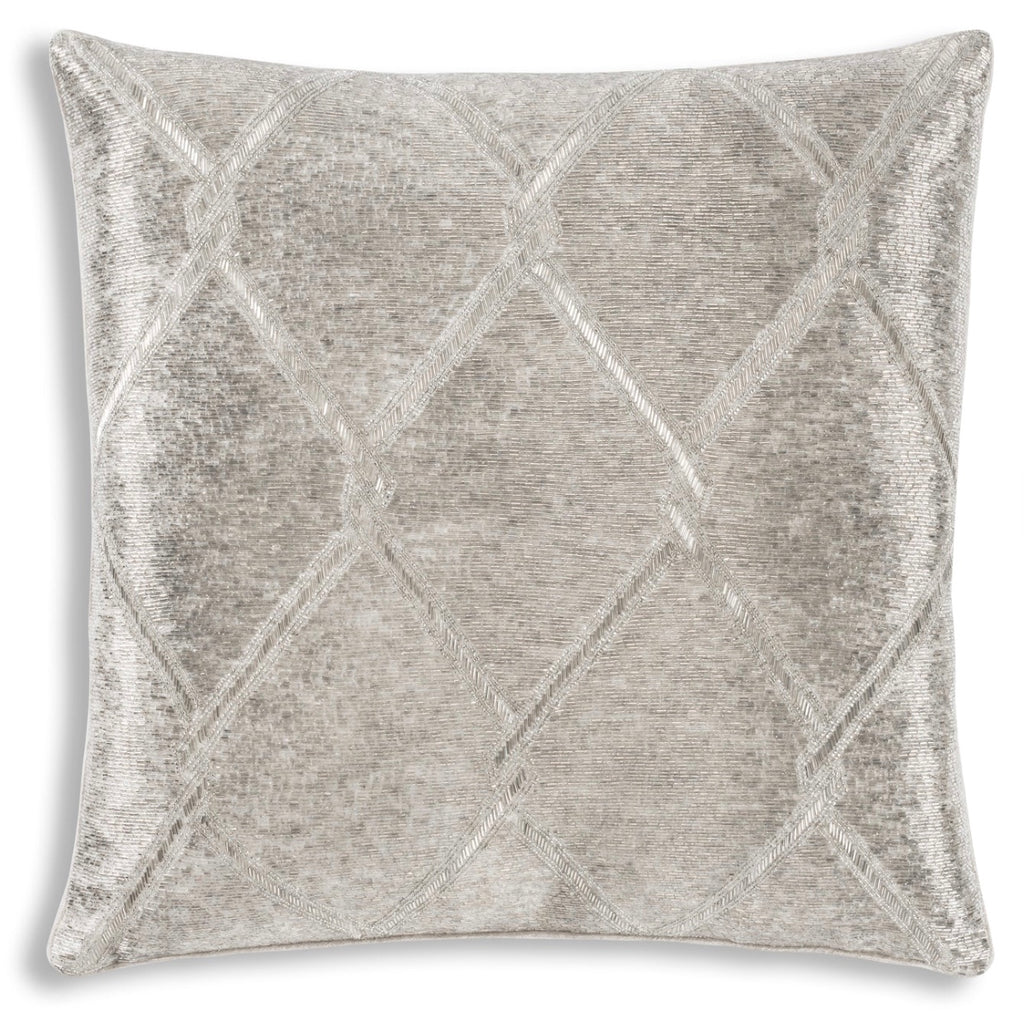 Akai Silver Beaded Pillow 20" x 20"