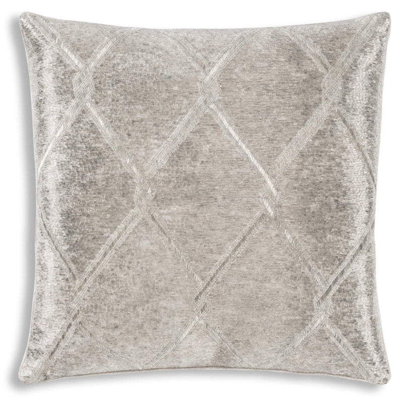 Akai Silver Beaded Pillow 20" x 20"