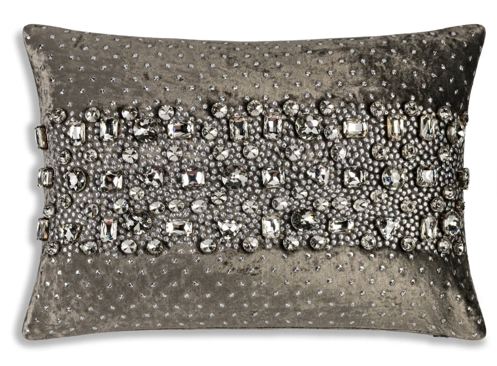 Lola Bedazzled Crystal Lumbar Pillow 14" x 20"