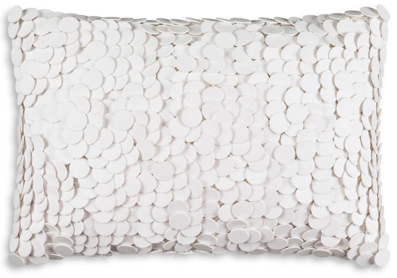 Islay White Disc Pillow 14" x 20"