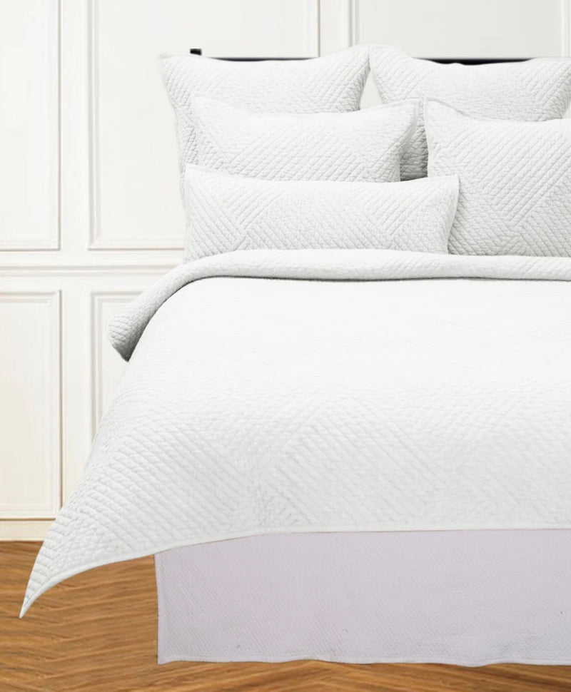 Charlotte White King Coverlet and Euro King Shams 3 Piece Set