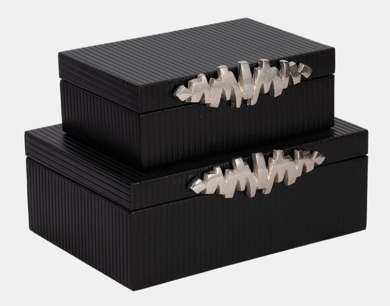 Boxes with Lines & Silver Handles