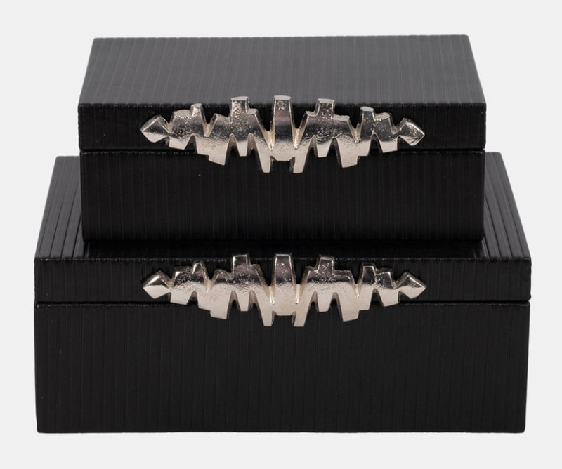 Boxes with Lines & Silver Handles