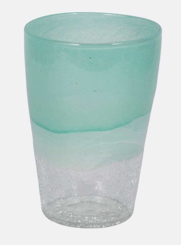 Aqua Ombre Glass Vase
