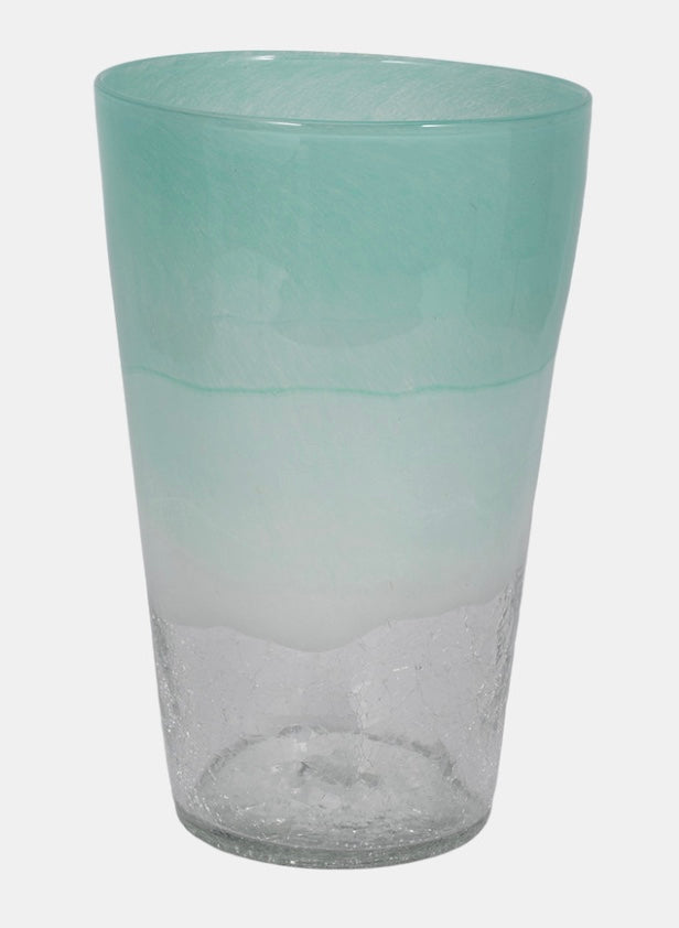 Aqua Ombre Glass Vase