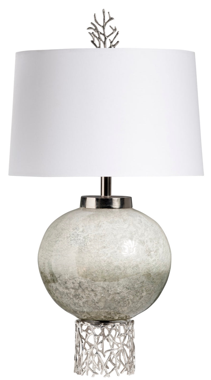 Silver Coral Table Lamp 11.5" diameter x 34.5" high