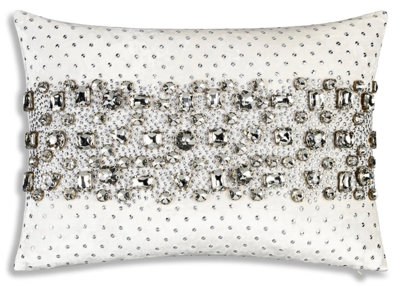 Lola Bedazzled Crystal Lumbar Pillow 14" x 20"