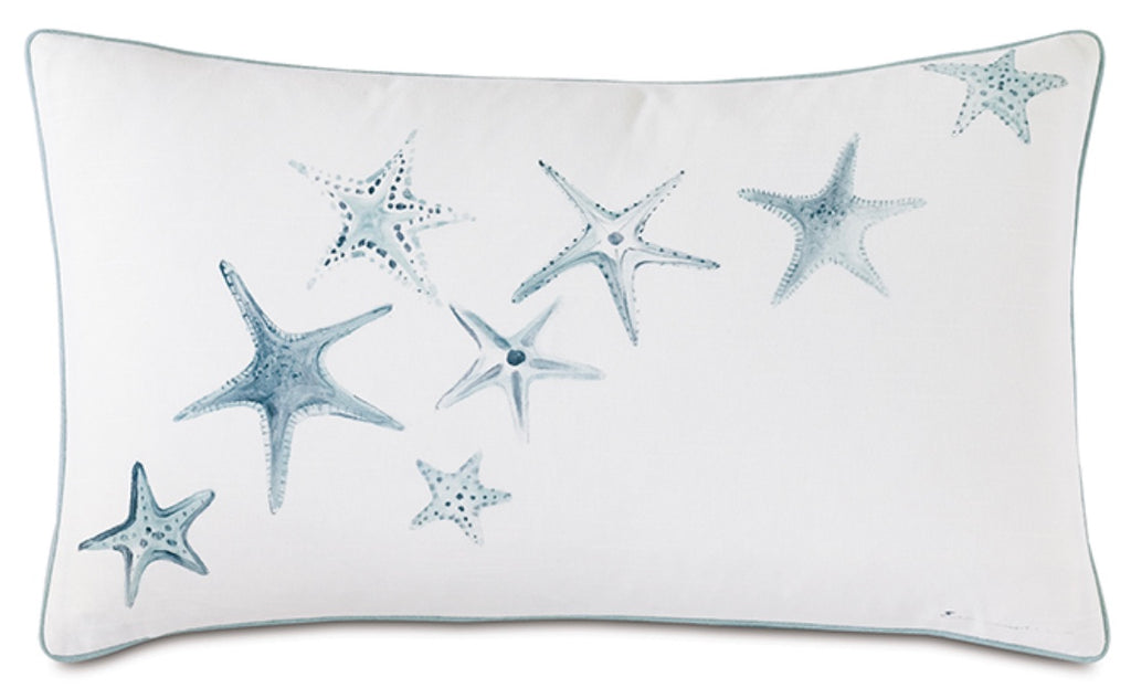 Bimini Hand-Painted Starfish Pillow 13" x 22"