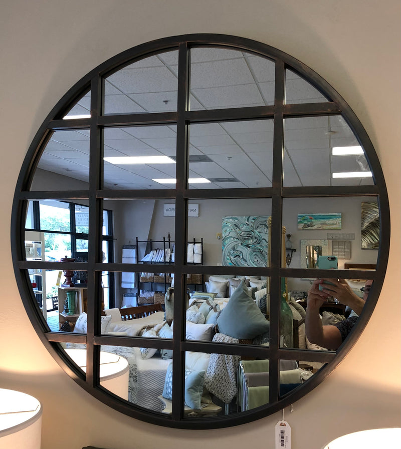 Metal Grid Wall Mirror 36"D