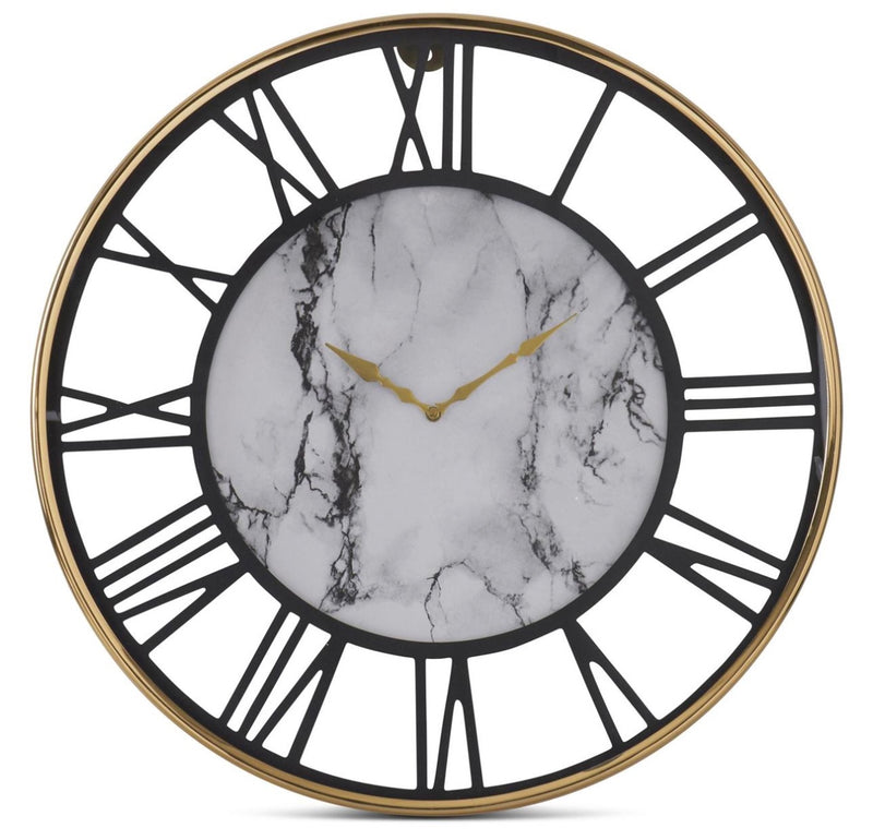Metal & Marble Wall Clock - 24"