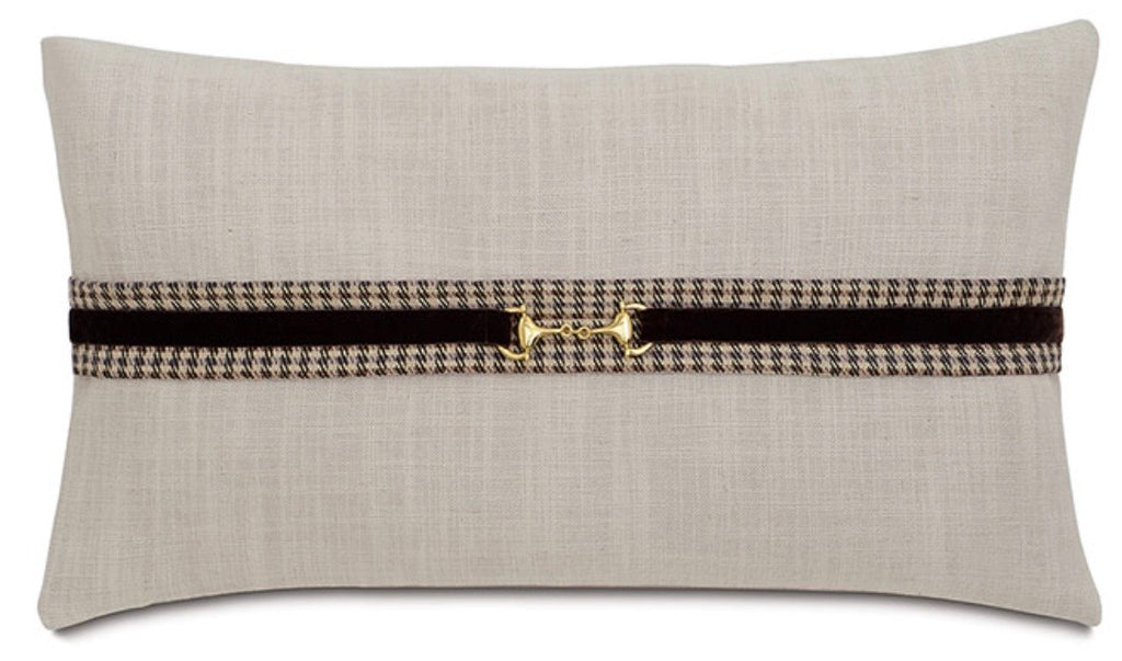 Aiden Gold Buckle Pillow 15" x 26"