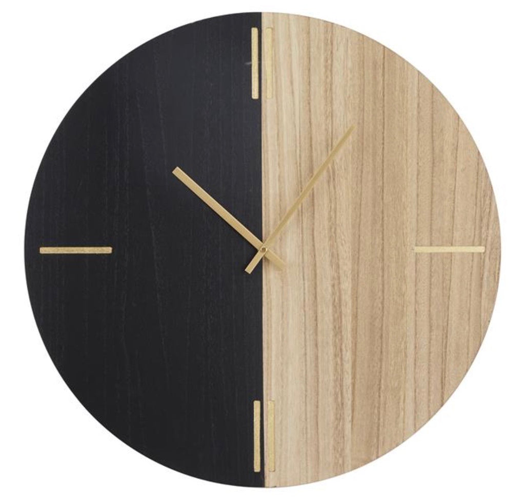 Black and Tan Wall Clock 24"