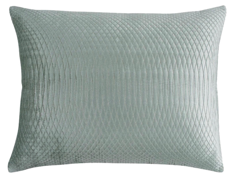 Rivena Euro Sham Aqua Velvet with Embroidery