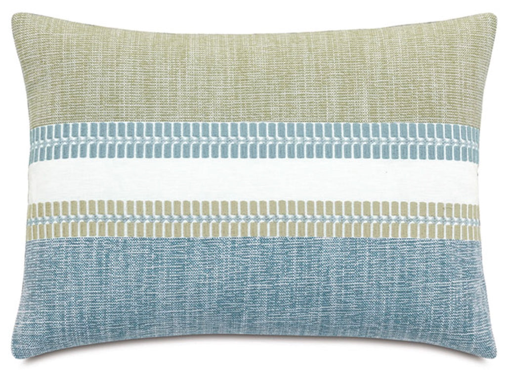 Grenada Embroidred Lumbar Pillow 16" x 22"