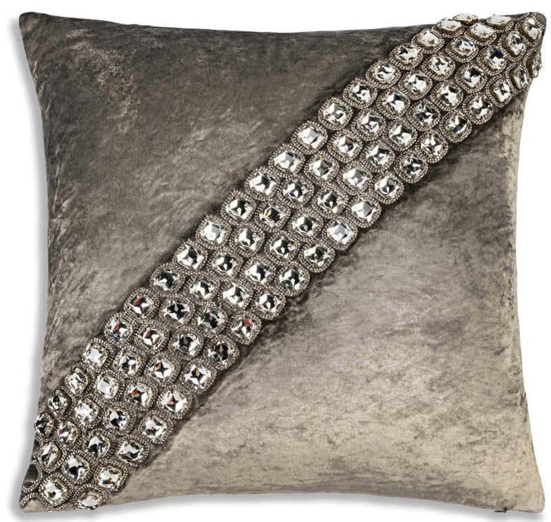 Trinity Bedazzled Crystal Steel Pillow 22" x 22"