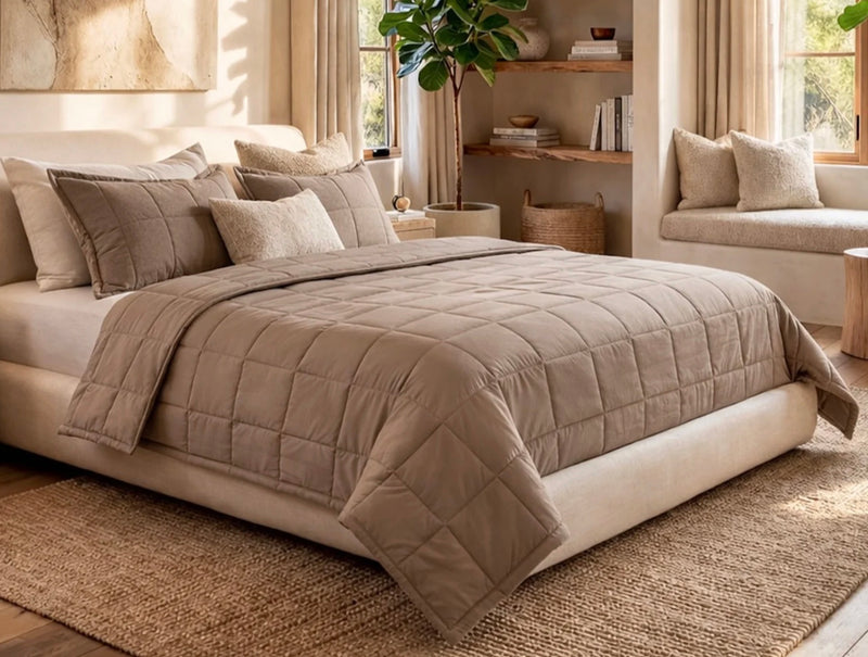 Slub Tencel Quilted Coverlet Set