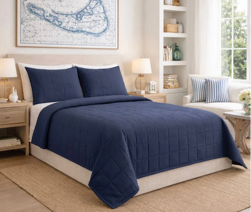 Slub Tencel Quilted Coverlet Set