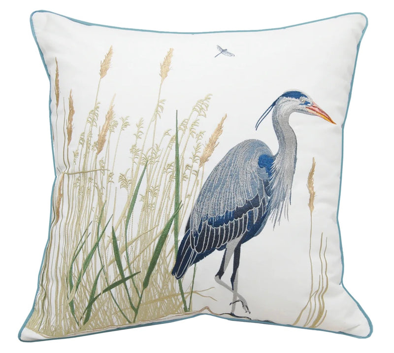 Blue Heron Saltmarsh Pillow 20" x 20"