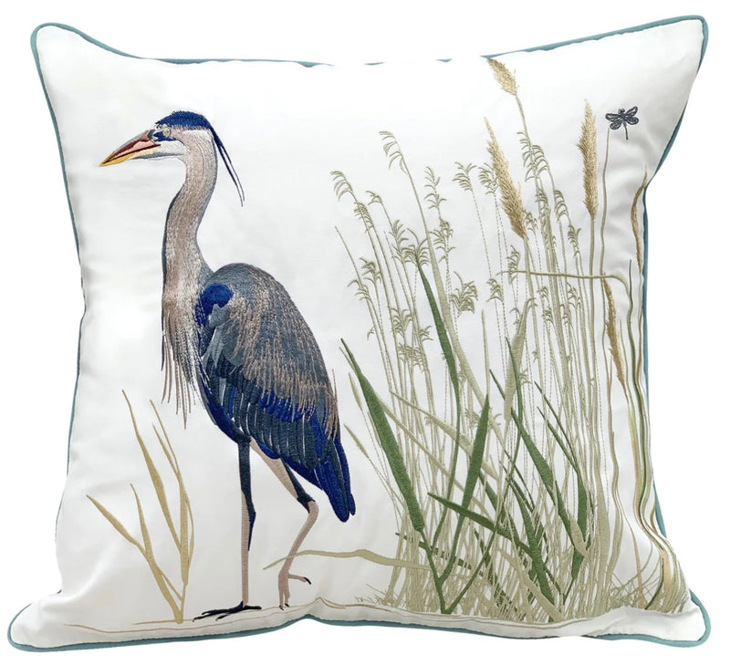 Blue Heron Saltmarsh Pillow 20" x 20"