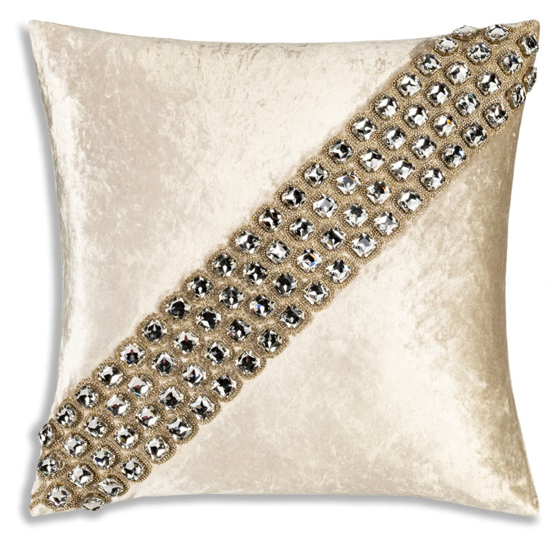 Trinity Bedazzled Crystal Cashmere Pillow 22" x 22"