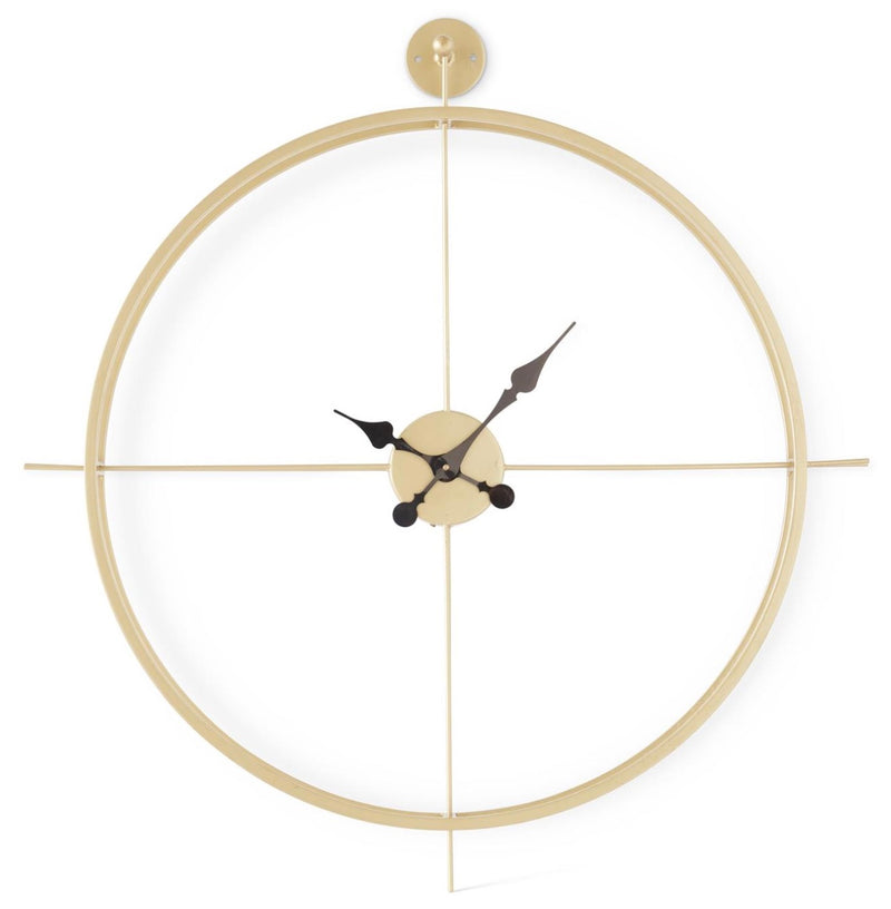 32" Minimalist Open Frame Gold Metal Clock
