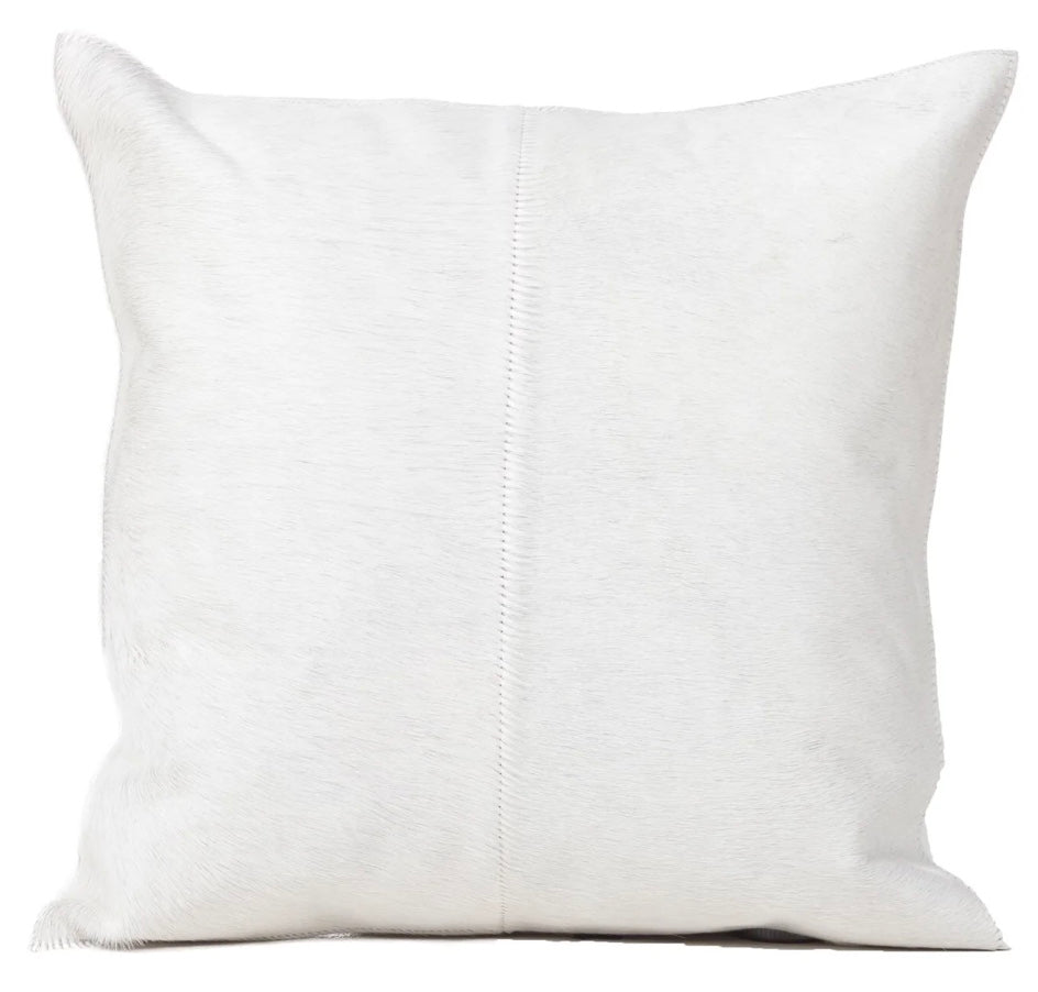 White Cowhide Pillow 20" x 20"