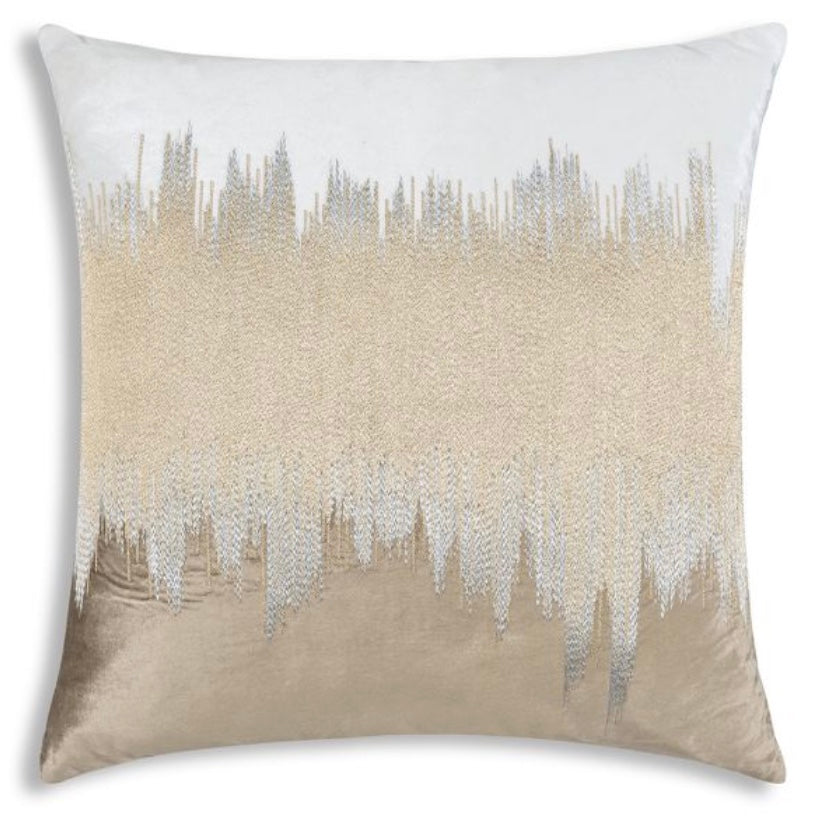 Mira Ivory & Beige Velvet Pillow