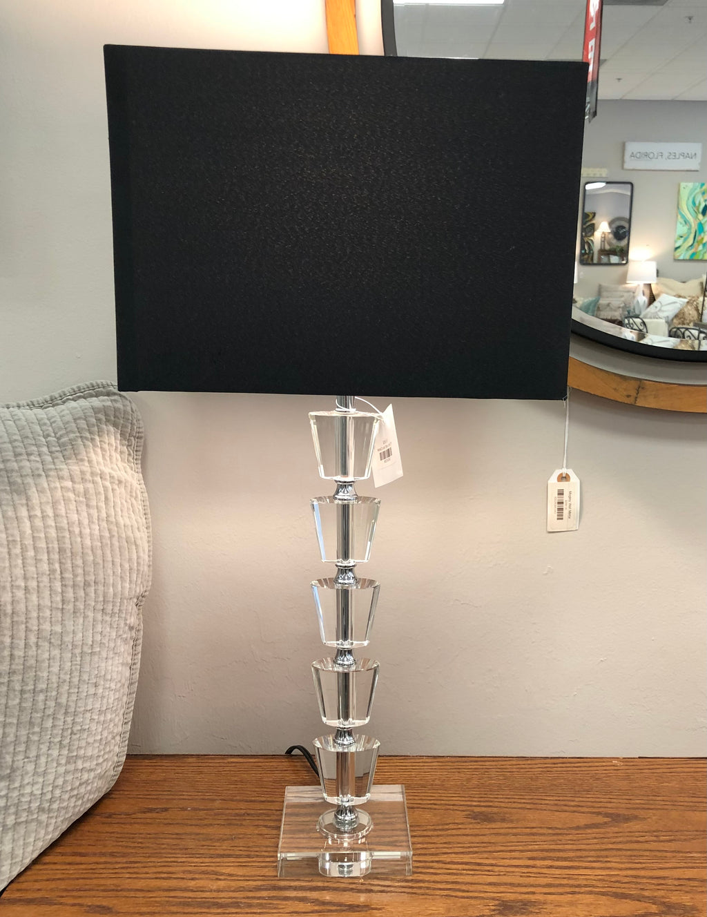 Metal/Crystal Table Lamp 26"H