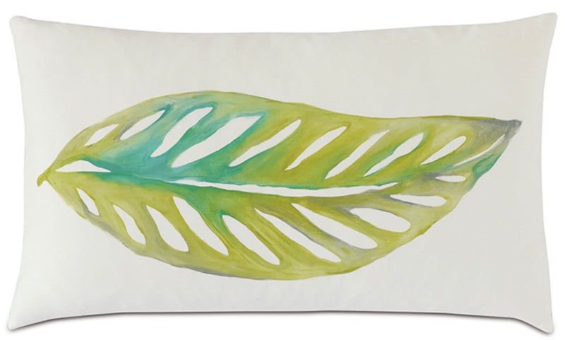 Namale Handpainted Leaf Pillow 13" x 22"