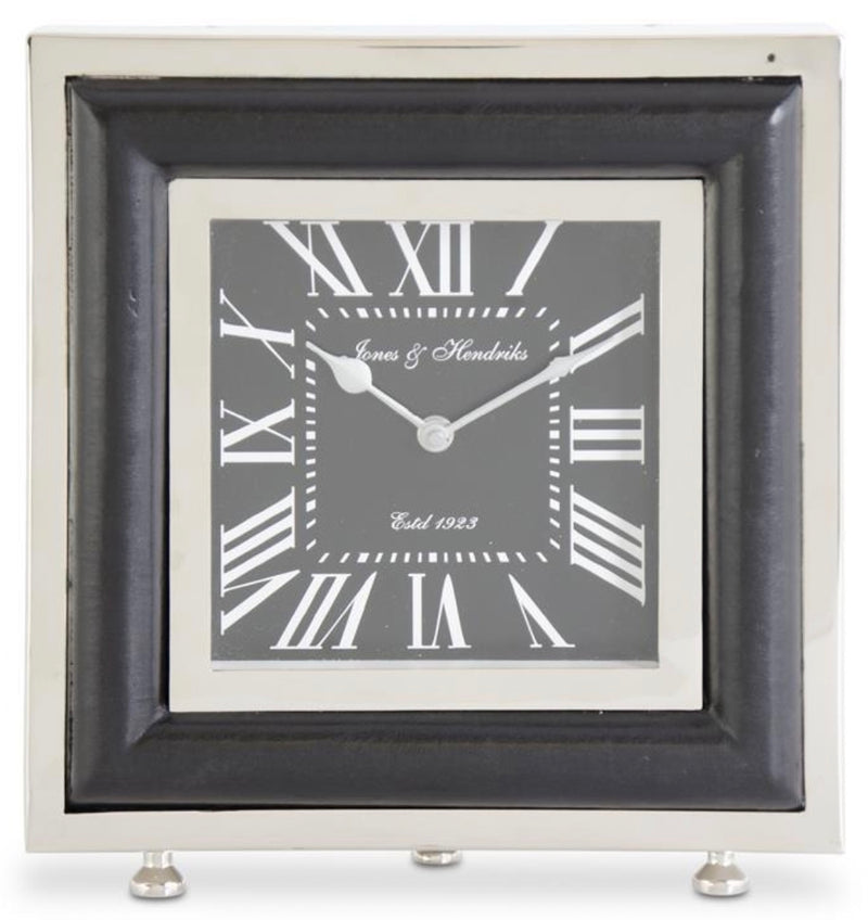 Silver & Black Tabletop Clock