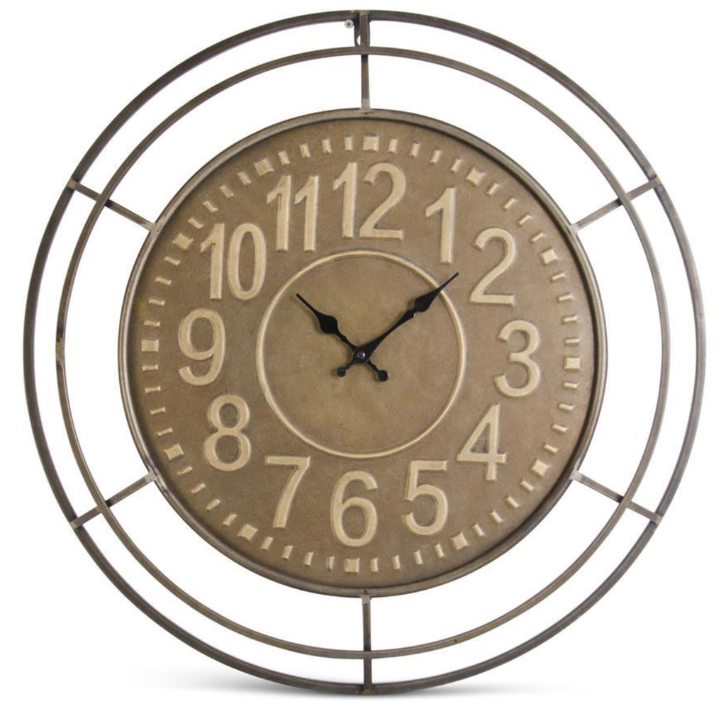 Embossed Metal Wall Clock - 25.5"